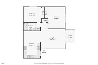 2x1-R1 | 2 Bed 1 Bath 204 floor plan